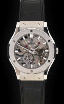 Hublot: A Fine Titanium Ultra-Thin Skeletonised Dial Wristwatch, signed Hublot, model: Classic