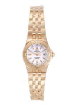 Breitling: A Lady's Limited Edition 18 Carat Rose Gold Calendar Quartz Wristwatch, signed Breitling,