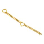 A Fancy Link Bracelet, by Tiffany & Co. the yellow trace link chain with an openwork heart centrally