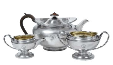 A George III Scottish Silver Teapot, by William and Patrick Cunningham, Edinburgh, 1805