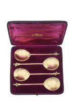 A Set of Four Victorian Silver-Gilt Apostle-Spoons, by Robert Stocker, London, 1886, The Bowl Furth