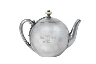 A Russian Silver Teapot, by Khlebnikov, With Imperial Warrant, Moscow, 1885