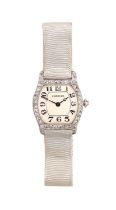 Cartier: A Rare Lady’s Art Deco Platinum and 18 Carat Gold Diamond Set Wristwatch, signed Cartier,