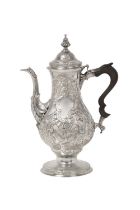 A George III Irish Silver Coffee-Pot, Maker's Mark Overstruck, Dublin, Retailed by Carden Terry, Co