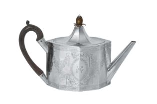 A George III Silver Teapot, by Hester Bateman, London, 1788
