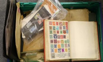 Philatelic Accumulation filling a grocer's crate, thousands of worldwide and British Commonwealth