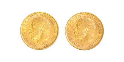 2x George V, Sovereigns 1911; both Very Fine+