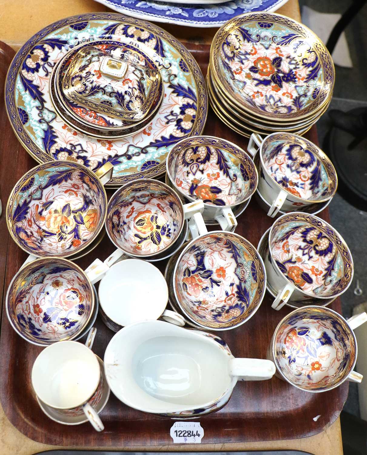 A Derby Porcelain Part Tea and Coffee Service, circa 1810, in the Imari palette and in turquoise