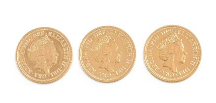 3x Elizabeth II, Sovereigns 2016; all Brilliant Uncirculated