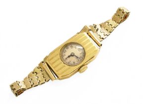 A Lady's 18 Carat Gold Wristwatch, case back stamped 18 and with a Glasgow import gold mark,