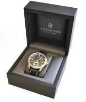 A Stainless Steel Manual Wound Wristwatch, signed Victorinox, and box