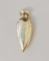A Victorian Silver Scent-Bottle, Maker's Mark Rubbed, Birmingham, 1884, tapering cylindrical and