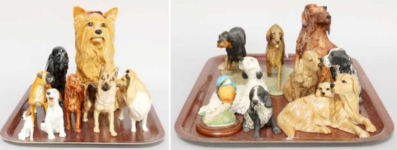 Beswick, Royal Doulton and Border Fine Arts Dogs, including Fireside model No. 2377, "Lucky Star