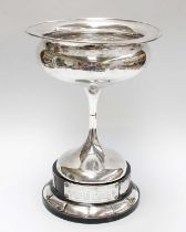 An Edward VII Silver Trophy-Cup, by John Henry Potter, Sheffield, 1908, the bowl tapering and with