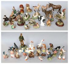 Beswick & Border Fine Arts, to include 'Collie and Shepherd', model No. 106 (lacking wooden base),