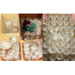 A Large Quantity of Assorted Glassware, including drinking glasses, decanters, engraved glasses, ash