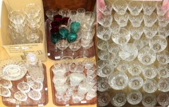 A Large Quantity of Assorted Glassware, including drinking glasses, decanters, engraved glasses, ash