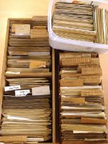 Postcards, Approx. 1500+ Art Topographic, Topo and Subjects, in two wooden boxes and a tub, incl.