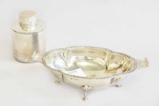 A George V Silver Dish, by Cooper Brothers and Sons Ltd., Sheffield, 1933, shaped oval and on four