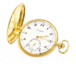 An 18 Carat Gold Full Hunter Pocket Watch, signed Ulysse Nardin, Locle & Geneve, case stamped 18k