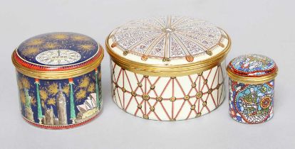 Halcyon Days Musical Boxes, a halcyon days circular musical box, lid design inspired by the