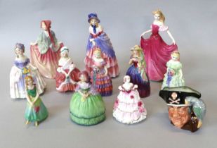 Three W. H. Goss Porcelain Figures, Gwenda, Annette and Daisy, together with various Royal Doulton