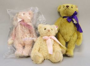 Modern Steiff Teddy Bears, comprising a pink Diana Always in our Hearts Bear, God Save the Queen