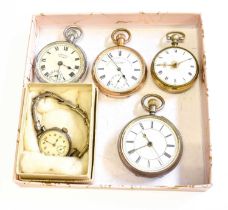 A silver chronography pocket watch, plated pocket watch, late 18th century verge pocket watch signed