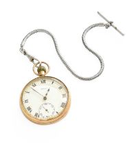 A 9 Carat Gold Open Faced Pocket Watch, signed Pinnacle