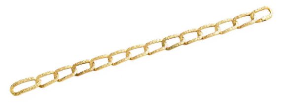 A 9 Carat Gold Bracelet, formed of textured rectangular links, length 22cm Gross weight 22.2 grams.