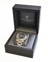 A Stainless Steel Quartz Chronograph Wristwatch, signed Victorinox and box