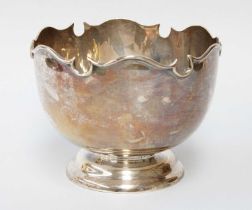 A George V Silver Rose-Bowl, by Ackroyd Rhodes, London, 1910, tapering and on spreading foot, with