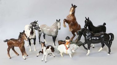 Beswick Horse Models, to include Appaloosa Stallion, Black Magic, Rearing Welsh Cob, grey gloss