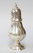 A George V Silver Caster, by George Howson, Sheffield, 1929, spiral-fluted pear-shaped and on