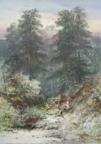 Thomas Dingle Jr. (19th century) A woodland path with a young girl Signed watercolour, 38cm by 29cm;