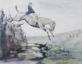 British School (Contemporary) Horse racing scene Signed limited edition print, together with four