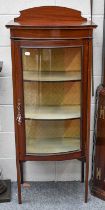 An Edwardian Inlaid Mahogany Display Cabinet, 58cm by 39cm by 142cm