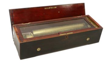 A Key-Wind Musical Box, By L. Frères, Ser. No. 34001, with single-spring motor and stamped single-