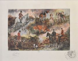 A group of hunting prints, to include works after Snaffles, Gillian Harris, Charles Crombie and