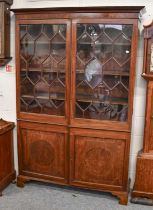 A Georgian Mahogany Glazed Bookcase, 141cm by 41cm by 208cm Doors are sound, hinges have been