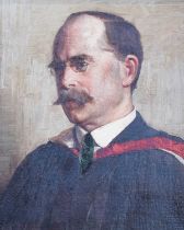 C* Dodd (19th/20th Century) Portrait of G * Ward, A Scholar Indistinctly signed verso, oil on