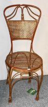 A Fench Gilt Metalk Bistro Chair, cast with rope swags