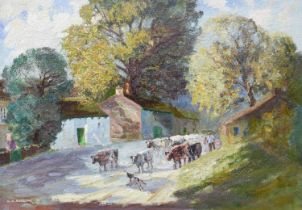 Gordon Clifford Barlow (1913-2005) "Kettlewell" Signed, inscribed to artists label verso, oil on