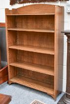 An Oak Open Bookcase, with adjustable shelves, 91cm by 28cm by 142cm