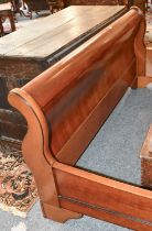 A French Cherrywood Sleigh Bed, 165cm by 220cm by 94cm