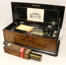A Good Paillard Style No. 602 Interchangeable Musical Box, Ser. No. 45316, with two cylinders,