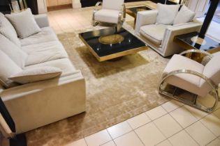 Eichholtz Carpet of Modernist Design, the champagne colour enclosed by four narrow borders, 394cm by