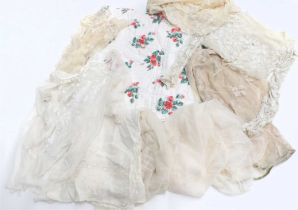 Assorted Lace and Costume Accessories, comprising an Irish lace white long sleeve bodice with net
