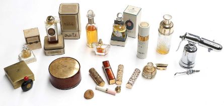 Assorted Scent Bottles and Other Items, comprising Hermés Caleche in original box and a dusting