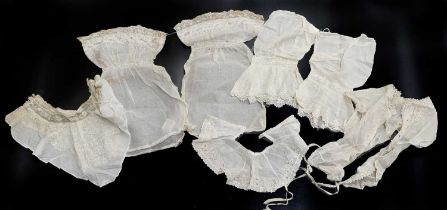 Early 20th Century Ayrshire Embroidered Costume Accessories, comprising a white muslin modesty panel